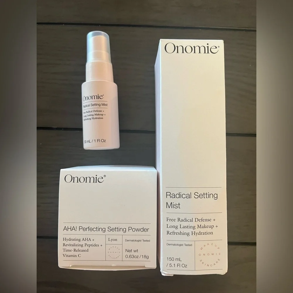 Onomie AHA Perfecting Setting Powder & Radical Setting Mist NIB
